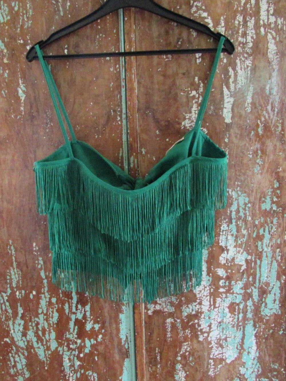 Altar’d State Green Fringe Top Size Medium